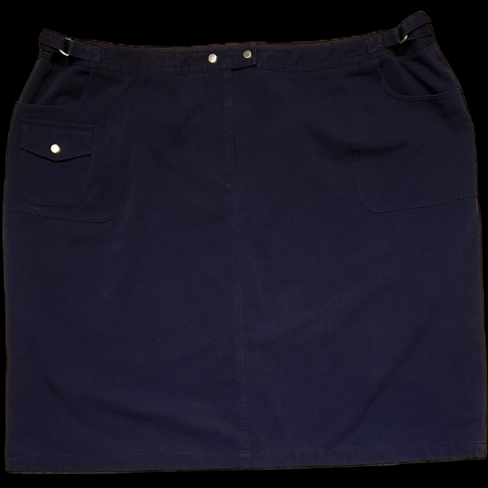 #C101 Nygard Collection Plus Size Navy Blue Skirt